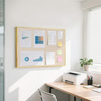 Linen Bulletin Board 36" x 24", Fabric Pin Board with Gold Aluminum Frame, Decorative Vision Board for Home Office, Bedroom & Dorm Wall Decor, Includes 10 Push Pins, Beige