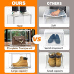 Size 12 Acrylic Shoe Boxes,12 Pack Shoe Display Cases Clear Plastic Stackable Shoe Container Hat Sneaker Storage Bins, Fit Up to US Men's/Women's Size 12 Shoes