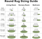 OLANLY Green Round Rugs for Bedroom - Machine Washable, 4 ft Circle Area Rugs for Living Room, Soft and Fluffy Shaggy Carpet for Teen Girl and Boys, Nursery Rooms, Dorms, Home Decor Aesthetic