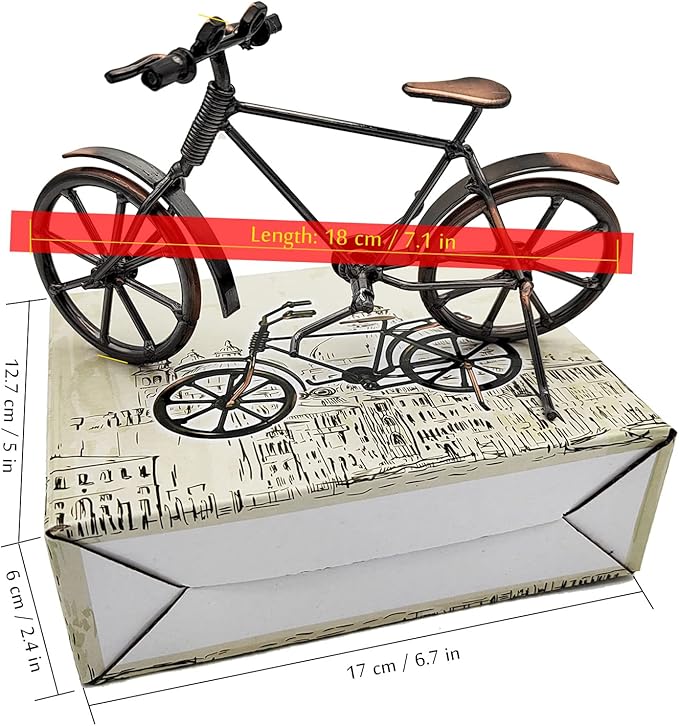 Tipmant Antique Vintage Bicycle Retro Iron Bike Model Office Home Décor Accents Room Desk Decoration Ornaments Handmade Handcrafts