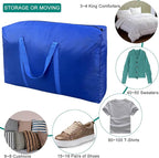 100L Extra Large Storage Bags, Big Moving Bags with Strong Zippers & Carrying Handles, Packing Bags for Moving, Storage, Travel and Camping, Storage Totes For Space Saving (Blue, 2 Pack)