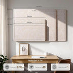 Large Bulletin Board, 35 X 24 Inches Felt Cork Board with 40 Pushpins, Foldable Felt Notice Pin Board Photo Display Board with Self-Adhesive Tape for Office Home School (Oatmeal, 35x24 inch)