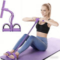 Pedal Resistance Bands with Handles, Upgrade 6-Tubes Manual Tension Training Pedal, Natural Rubber Multifunction Fitness Bands for Abdomen/Waist/Arm/Leg Stretching Slimming Training (Purple)