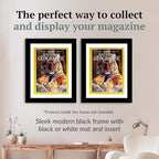 Creative Picture Frames 10 x 12 Magazine Frame with Full-Strength Glass, Holds Up To A 1/4" Thick Media with Installed Hangers for Easy Mounting, 12x14 Manhattan Black Frame with White Mat