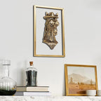 Newinhome Animal Heads Wall Decor (Includes Metal Frame) Resin Animals Sculptures Head Wall Hanging Decoration Gold vintage Wall Sculpture for Living Room Bedroom Office(Horse)