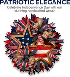 Patriotic Wreaths for Front Door, 250 Anniversary Wreath 4th of Red White and Blue Wreath, Memorial Day Flag Wreaths for Indoor Outdoor Porch Decory Holiday Decorative (#B)