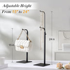 pickpiff Adjustable Purse Display Stands - Black Tabletop Display Holder for Handbags, Wreaths and Banners, for Home Closets, Retail Displays and Vendor Booths (2-Pack)