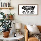 Scripture Verses 12x22in Hanging Wall Sign with Positive Saying Its the Most Wonderful Wine of the Year Vintage Style Apricot Frame Wooden Plaque for Cottage Bedroom Farmhouse Porch Wall Decor