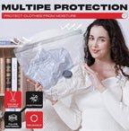 Travel Vacuum Storage Bags with Rechargeable USB Pump, 9 Pack Carry-On Size Compression Packing Bags for Luggage and Suitcase, Space Saver for Clothes and Clothing Travel