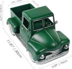 Farmhouse Green Truck Decor, Metal Pickup Trucks Planter, Vintage Old Truck Desktop Storage Car Model for Home Indoor and Outdoor Table Center Decor