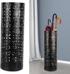Umbrella Stand, Metal Umbrella Holder, Indoor Umbrella Rack Organizer with Hollow Design, Umbrella Storage for Entryway, Office, Home (Black)