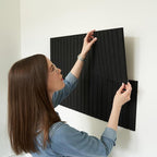 Felt Bulletin Board 35" x 24" - Stylish Cork Board Alternative for Office & Wall Decor – 6 Customizable Adhesive Tiles w/Golden Pins are Perfect to Display Your Photos