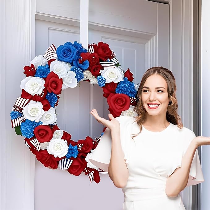 12” Metal Over the Door Wreath Hanger for Front Door, 2 Pack Non-Scratch Door Hook for Hanging Christmas Wreaths, Holiday Decor & Welcome Signs, Durable Wreath Hanger Hooks for Home Decoration, White