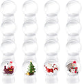 Uiifan 16 Pcs DIY Snow Globe Water Globe 4 Inches Clear Plastic Snow Globe with Screw Off Cap Fillable Water Globe Jar for DIY Crafts Christmas Display Home Decoration Kids Gifts