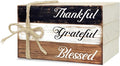 Decorative Books For Home Decor, Wood Book Stack For Table Decor, Thankful Grateful Blessed Decoration Books For Living Room Bookshelf Office, Thanksgiving Farmhouse Stacked Books Decoration (L77)
