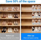 15 Pack Shoe Slots Organizer, 4 Levels Adjustable Shoe Stacker Effective Space Saver 50% for Closet Organization, White