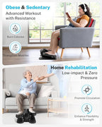 Gonex Under Desk Elliptical Exercise Machine Electric Sitting Seated Leg Pedal Exerciser with Resistance for Seniors Elderly Home 3 in 1 Mini Equipment with Remote 10 Manual Resistance 10 Auto Speeds