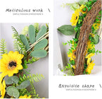 Artificial Sunflower Swag, 22.8inch Decorative Sunflowers Swag Wreath with Greenery Leaves for Mirror Home Wedding Party Door Tabletop Decoration