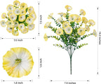 Artificial Flowers Fake Plants for Outdoors Decoration, 12 Bundles Silk Morning Glory with Eucalyptus Realistic UV Resistant Faux Flowers for Outside Planter Porch Yard Patio Garden Home Indoor, Mix