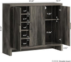 ONBRILL Shoe Cabinet with 3 Doors, 30 Pairs Shoe Storage Cabinet with Adjustable Shelves & Ventilation Hole Design, 47'' Wide Shoe Rack Shoe Organizer Cabinet for Entryway Living Room (Black Smoky)