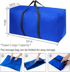 Extra Large Moving Bags with Strong Zippers & Carrying Handles, Storage Bags Storage Totes for Clothes, Moving Supplies, Space Saving Oversized Storage Bag Organizer for Moving, Traveling (4 Pack)