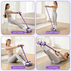 Pedal Resistance Band with Handle, 6-Tube Foot Pedal Resistance Band for Home Workout, Multifunction Pedal Puller Resistance Band for Abdomen, Waist, Arms & Legs
