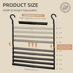 STORAGE MANIAC Adjustable Closet Rod Extender, Heavy Duty Space-Saving Clothes Hanging Bar, Double Rod Organizer, Black, 1 Pack