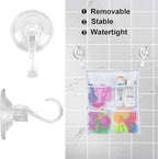 4PCS Wreath Hanger, Suction Cup Hooks With Key Lock, Heavy Duty Shower Hook for Wall Door Glass Window Bathroom, Vacuum Plastic Hooks Hold up to 22 Lbs