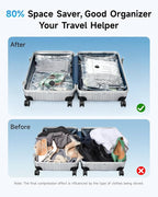 20 Pack Travel Vacuum Bags with Upgraded Rechargeable Pump, 4 Sizes Space Saver Vacuum Storage Bags for Luggage and Suitcase, Compression Bags for Packing, Vacuum Seal Bags for Clothing Travel