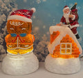 2 Pack Christmas Snow Globes Gingerbread Man and Santa with 8 Songs Music and 6H Timer USB & Battery Powered Snow Water Globe Swirling Glitter for Holiday Decorations Gifts (Gingerbread Man and Santa)