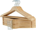 ELONG HOME Solid Wooden Hangers 20 Pack, Wood Suit Hangers with Extra Smooth Finish, Precisely Cut Notches and Chrome Swivel Hook, Clothes Hangers for Shirt Coat Jacket Dress, Natural