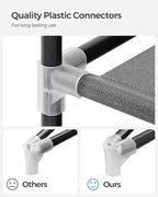 SONGMICS Portable Closet, Wardrobe Closet Organizer with Cover, 4 Hanging Rods and Shelves, 4 Side Pockets, 66.9 x 17.7 x 65.7 Inches, Large Capacity for Bedroom, Living Room, Gray URYG094G02