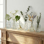 16 Pack Glass Bud Vases for Centerpieces - Bulk Small Flower Vases Set of 16, Mini Vintage Vases, 4 Styles for Party, Wedding Decorations, Baby Shower, Home Table Flower Décor (Clear)