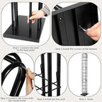 Tandefio 78" Black Floor Standing Hat Rack Tower 12 Tier Hat Display Rack Cap Organizer Metal Hats Stand Hats Wigs Holder for Cap Retail Display Storage Vertically