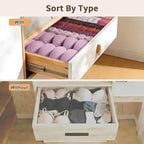 Garvee 12-Pack Underwear Drawer Organizers, 116-Cell Dresser Drawer Divider Bins for Baby Clothes, Underwear, Bra & Sock, Foldable Fabric Closet Organizer for Bedroom, Nursery, Grey