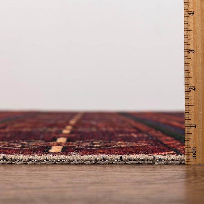 Keen Home Design 2x10 Rug - Machine Washable Runner with Non-Slip Backing, Ideal for Hallway, Entryway, Kitchen, Laundry Room - Vintage, Easy Clean, Durable, Low Pile Rug - (2'6" x 10')