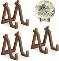 ANBOXIT Plate Display Stand, 3 Pack 8 Inch Plate Holder for Displaying, Decorative Picture Frame Dish Photo Plaque Platter Wood Stand