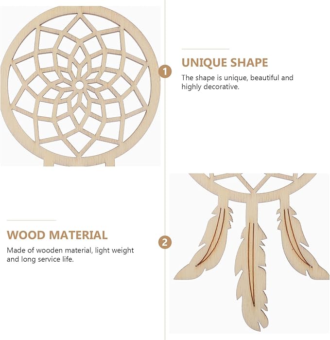 ARTIBETTER Mini Dream Catcher 20pcs Set, DIY Home Decoration Pendant Wooden Accessories Timber Wall Ornaments Dream Catcher (Beige, Third Pattern)