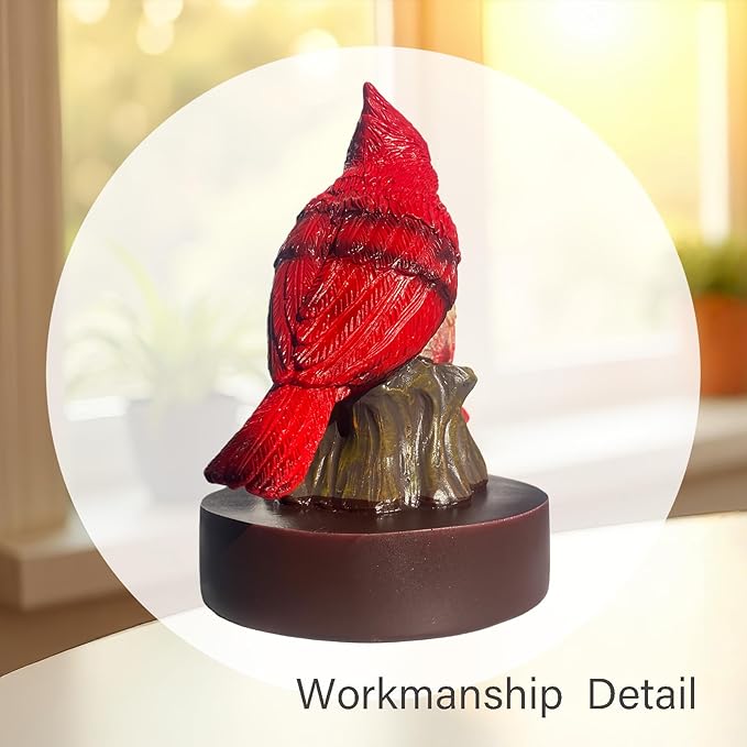 Cardinal Figurine of Resin, Red Bird Collectible Figurines Home Decor,Cardinal Gifts for Women,Memorial Sympathy Gifts for Loss of Loved One