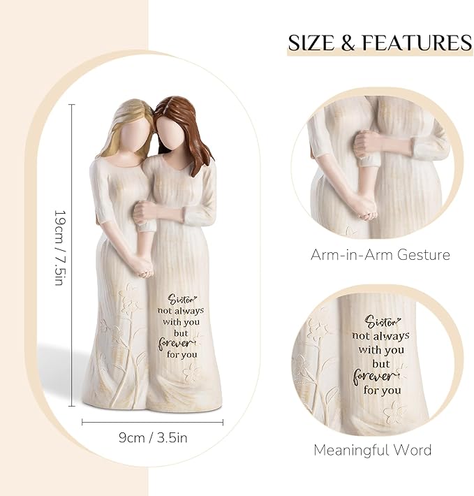 Storieme Sisters Gifts from Sister: Sister Birthday Gifts for Women Soul Sister Figurines Statue
