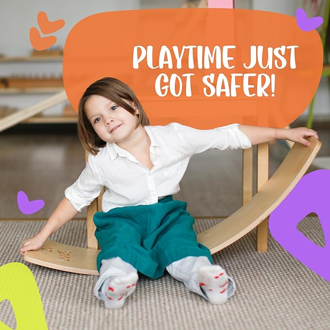 Ultimate Wooden Wobble Balance Board for Kids by bagacootha – Wooden Toddler Toys & Kids Rocker for Endless Play & Imagination | 32" Wobble Balance Board with Felt Base.