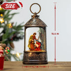 Snow Globe Lantern Nativity Scene, Glitter Lighted Christmas Nativity Snow Globe with Music,Musical Christmas Decorations USB and Battery Operated, Nativity Set Indoor Snow Globes