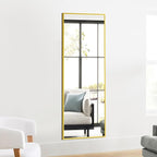 TRAHOME Standing Mirror Full Length Mirror,15" x 56" Large Floor Mirror with Aluminium Frame for Door Bedroom Bathroom Living Room(Gold)