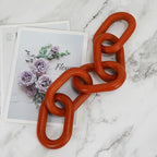 HMASYO Brown Wood Chain Link Decor, 5-Link Wooden Decorative Chain Home Decor Accents, Coffee Table Decor, Shelf Decor Aesthetic, Modern Bookshelf Table Decorative Objects for Living Room
