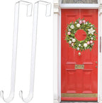Clear Wreath Hanger Hooks, 15 in, 2 Pack Non Scratch Over The Door Hooks, Fall Halloween Christmas Decorations Indoor Outdoor, Welcome Sign for Front Door Decor