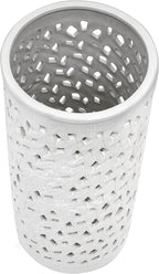 Red Lantern 20" Bamboo Lattice White Porcelain Umbrella Stand