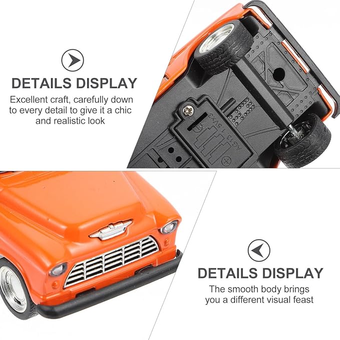 TOYANDONA Small Pickup Truck Model Miniature Figurine Kids Toy Gift for Home Decor Tabletop Display Collectible Vehicle 4.92X1.96X1.57In