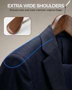 Premium Wooden Hangers 6-Pack – Wide Shoulder Non-Slip Design for Coats, Jackets & Suits | 360° Rotating Closet Organizers | Durable & Space-Saving (Vintage Wood)