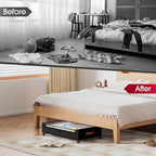 Yecaye 4 Pack Under Bed Storage with Wheels, Under Bed Storage Containers with Lids, Large Under Bed Rolling Storage with Clear Window & Label, Rolling Drawers for Clothes, Blankets, Books