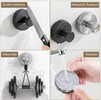 Black Wreath-Hanger, Strong Stainless Steel Suction-Cup-Wreath-Hooks, 4 Pack Wreath-Door-Hanger Fall Halloween Christmas Decorations, Welcome Sign for Front Door Indoor Outdoor (4 Black, 4)
